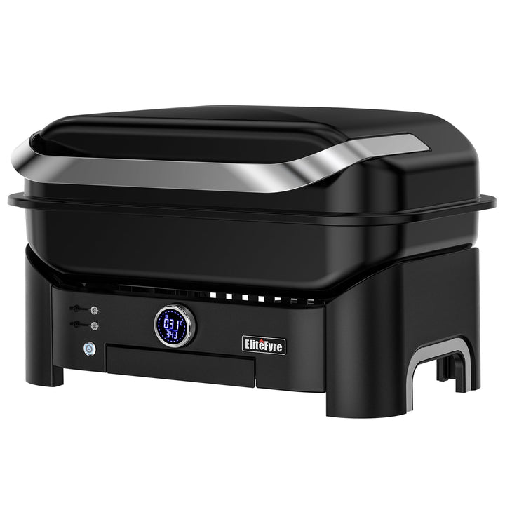 Volteq Smart Elektrogrill, 343°C Profi-Hitze in 20 Min, Tischgrill mit Fleischsonde & LED-Display, 1
