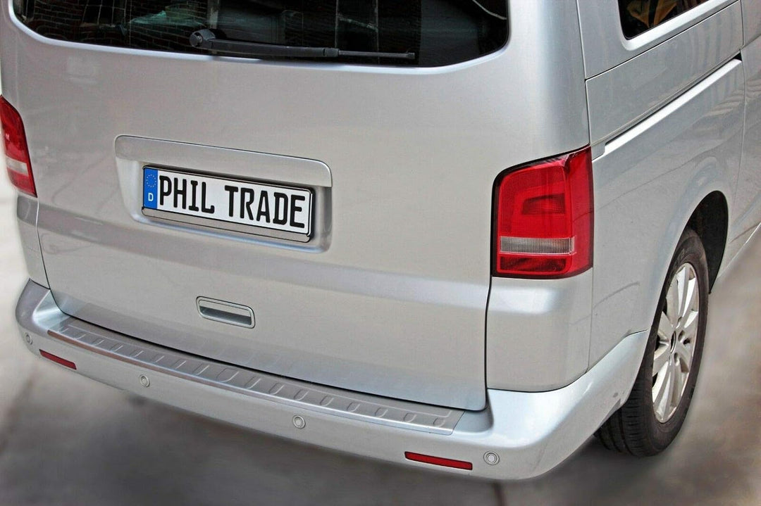 Ladekantenschutz Edelstahl MATT kompatibel für VW T5 | VW T6 | ab 2003 |130CM | mit Abkantung | prem