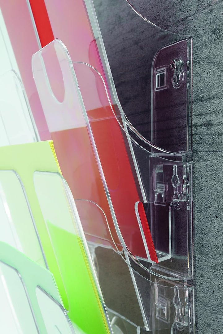 Durable Prospektspenderset Flexiplus Duo (A4 Hochformat) transparent, 6 Fächer mit 2 Befestigungsset
