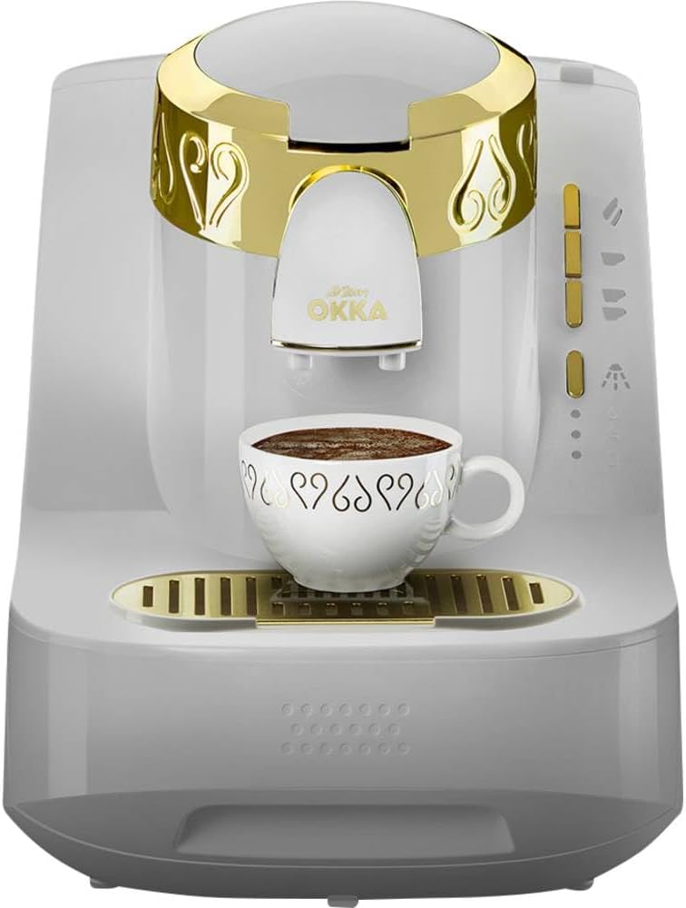 Arzum OKKA OK008-B TURKISH COFFEE MACHINE, fully automatic coffee machine, 2 cups of coffee, White,