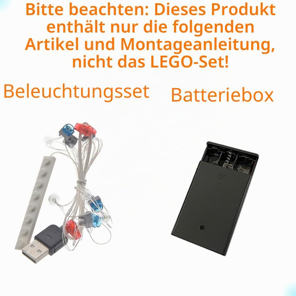 GEAMENT Blöcke Licht-Set für Ghostbusters ecto 1 - USB Beleuchtungsset Kompatibel mit Lego 21108 Aut