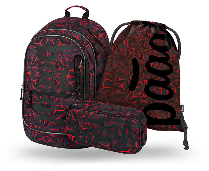 Baagl Schulrucksack Set Jungen Mädchen 3 Teilig, Schultasche für Grundschule Volksschule, Grundschul