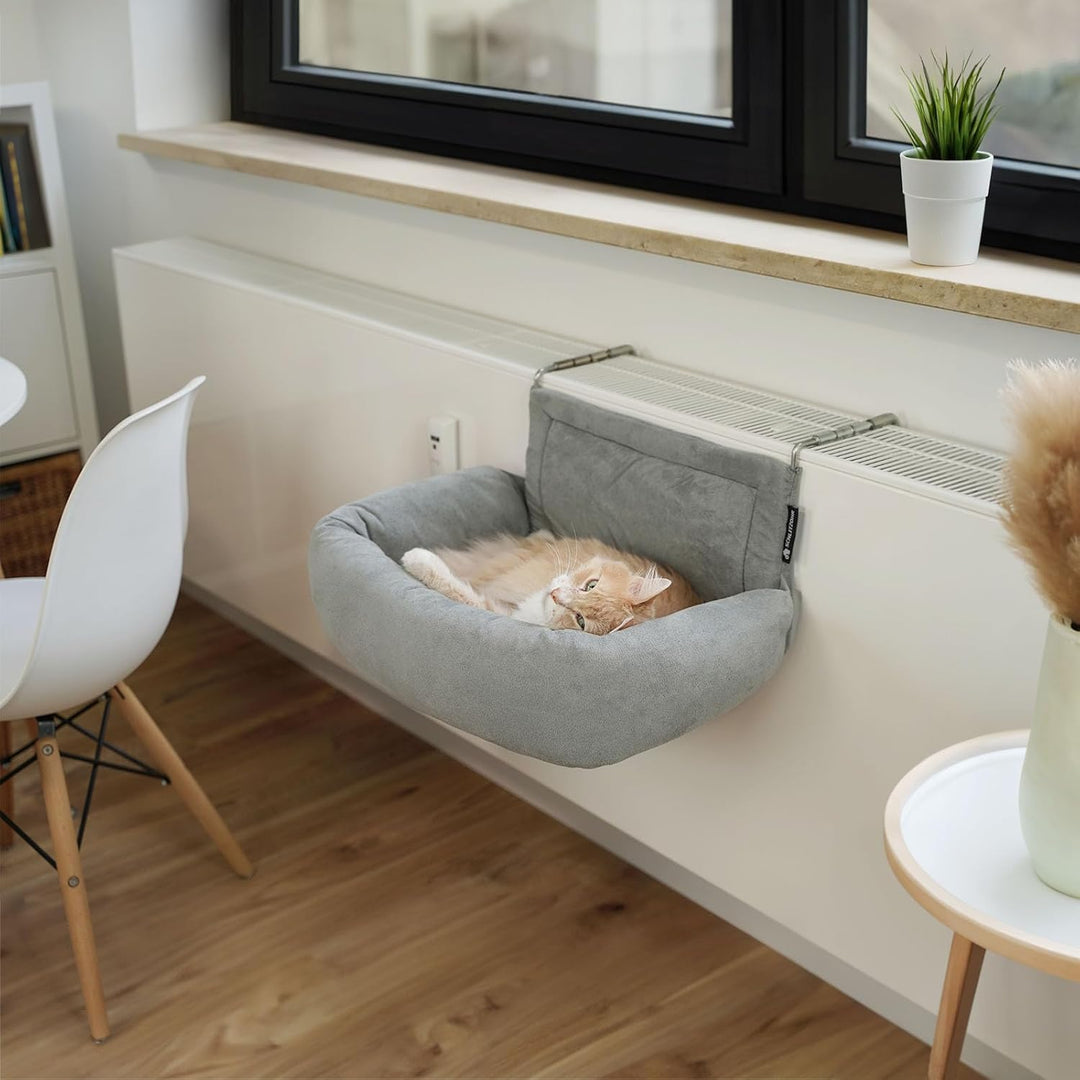 Premium Heizungsliege für Katzen - Murphy - für Katzen bis 12kg - passend für alle Heizkörper - rund