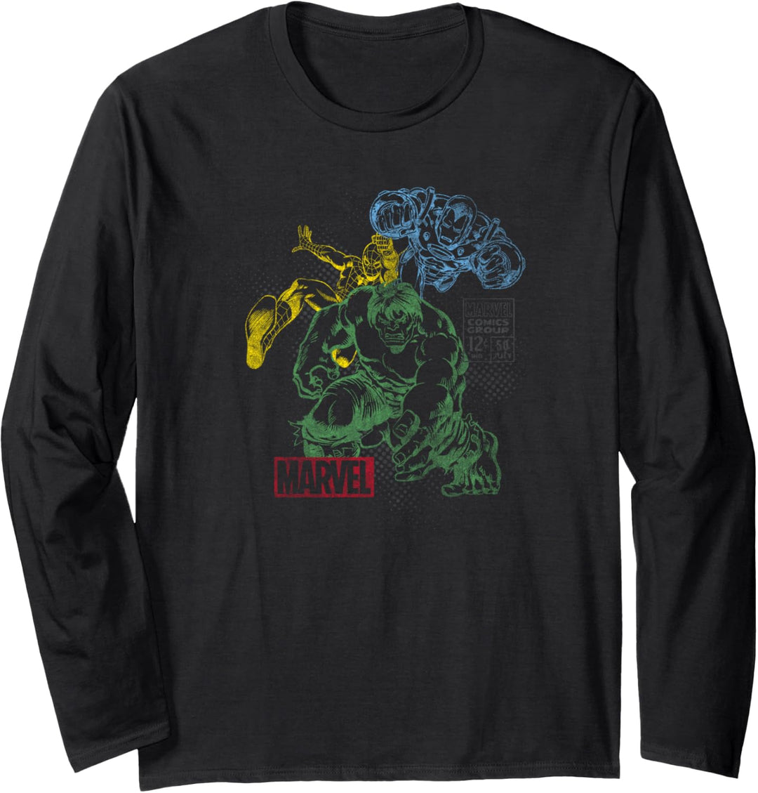 Marvel Avengers Comic Overlay Langarmshirt