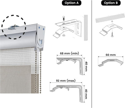 STORESDECO Doppelrollo Plus, Duo Rollo für Fenster und Türen, Zebra Rollo Premium-Finish mit Kassett