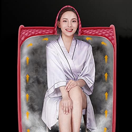 Mobile Mini Dampfsauna Heimsauna Wärmekabine Sitzsauna Saunakabine 80 * 80 * 100 cm 2,5 Liter (Rotwe