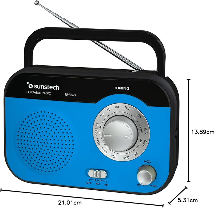 Sunstech RPS560BL Tragbares Radio, blau, blau