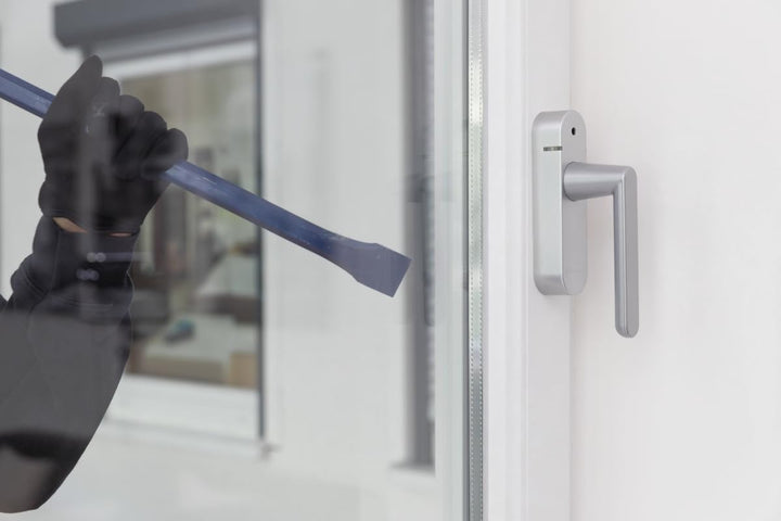 Schellenberg 46513 Fenstergriff mit Alarmfunktion, Balkontürgriff, Smart Home Funk-Alarmgriff - für