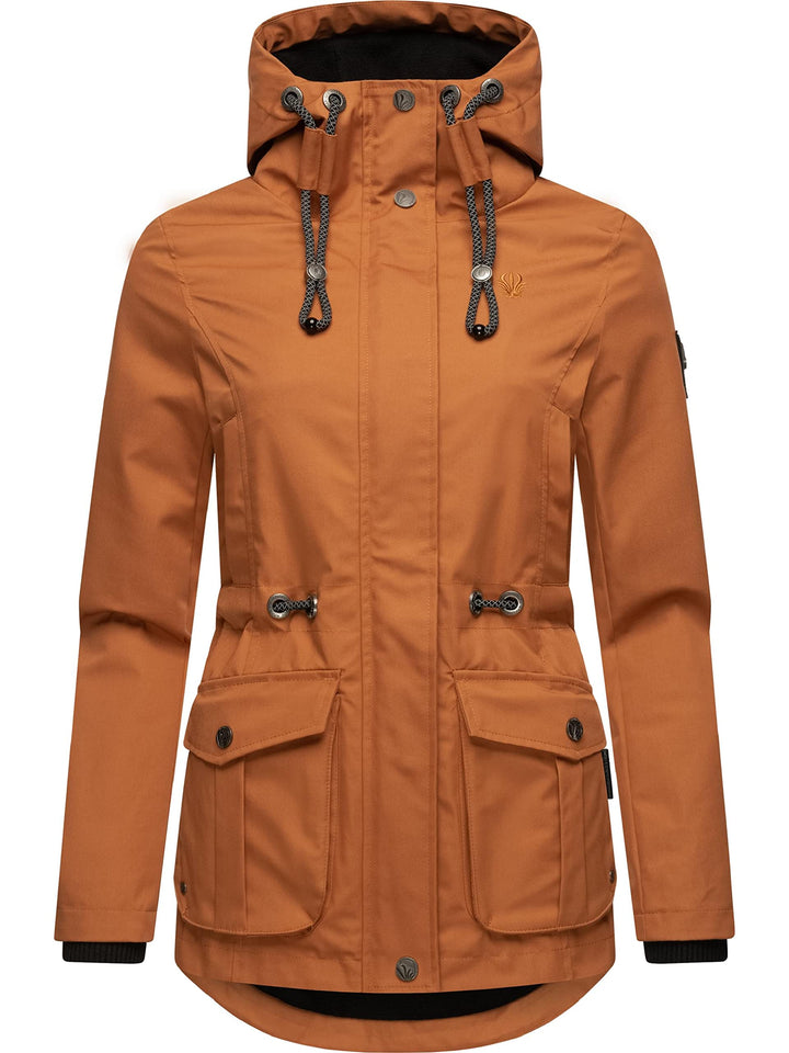 MARIKOO Damen Leichter Übergangsparka mit Kapuze Babetaa Prc XS Rusty Cinnamon, XS Rusty Cinnamon