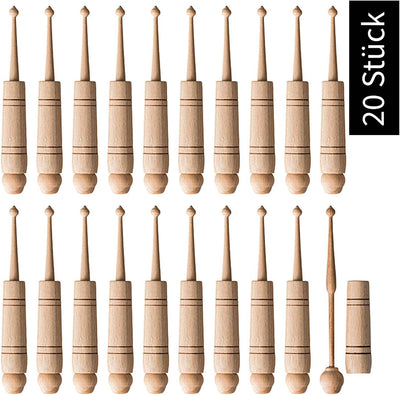 DESERMO Klöppel im 20er Beutel (10x 2er Set) aus Holz - traditionelles Handwerk Klöppeln - Hülsenklö