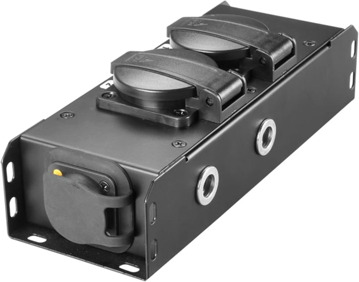Adam Hall Cables PRO PORT 2 T - Stromverteiler, 2 x Schukobuchse IP54, IP65 In & IP65 Out, stahl, sc