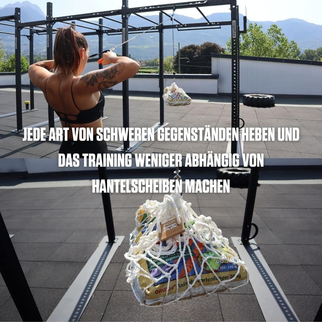 Angles90 Seilnetz für Gewichte - 48 x 48 cm, Weiss - Zum Klettern & Klettertraining - An Klimmzugsta