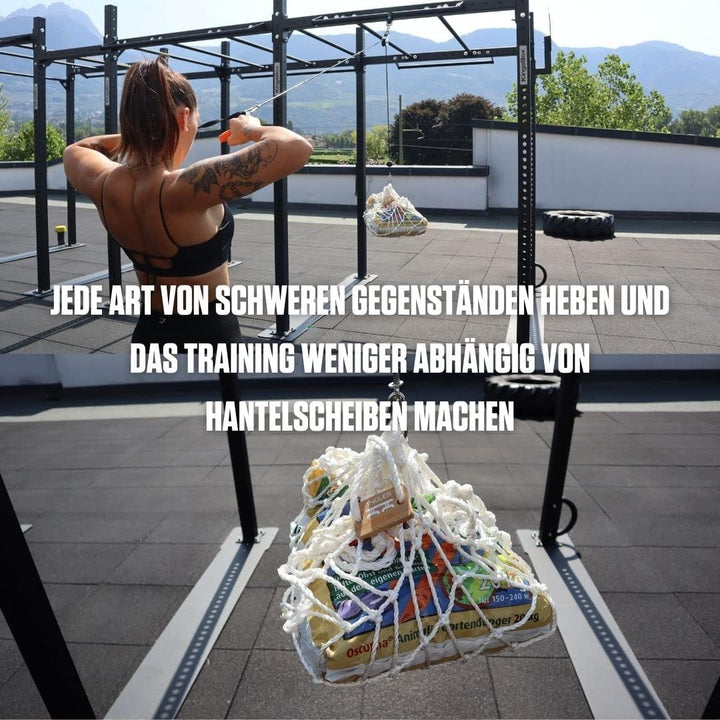 Angles90 Seilnetz für Gewichte - 48 x 48 cm, Weiss - Zum Klettern & Klettertraining - An Klimmzugsta