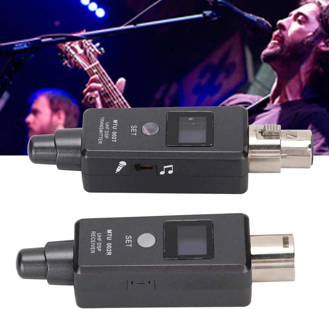 VBESTLIFE 470-960 MHz Funkmikrofon-Adapter Eingebaute Dual-Antennen, Wiederaufladbares Funkmikrofon