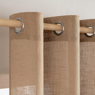 MIULEE Gardinen Vorhänge mit ösen Voile Vorhang Modern Leinenoptik Halbtransparent für Wohnzimmer Sc