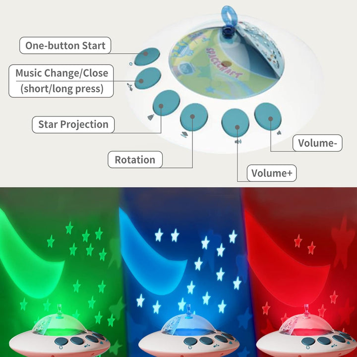 Eners Baby Mobile Babybett mit Musik und Lichtern, Bett Mobile Baby Mädchen Junge mit Fernbedienung,