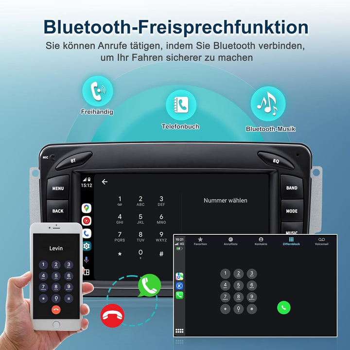 Android 13 Autoradio für Mercedes C-Klasse W203/G-Klasse W463/CLK W209 | 7-Zoll-IPS-Touchscreen mit