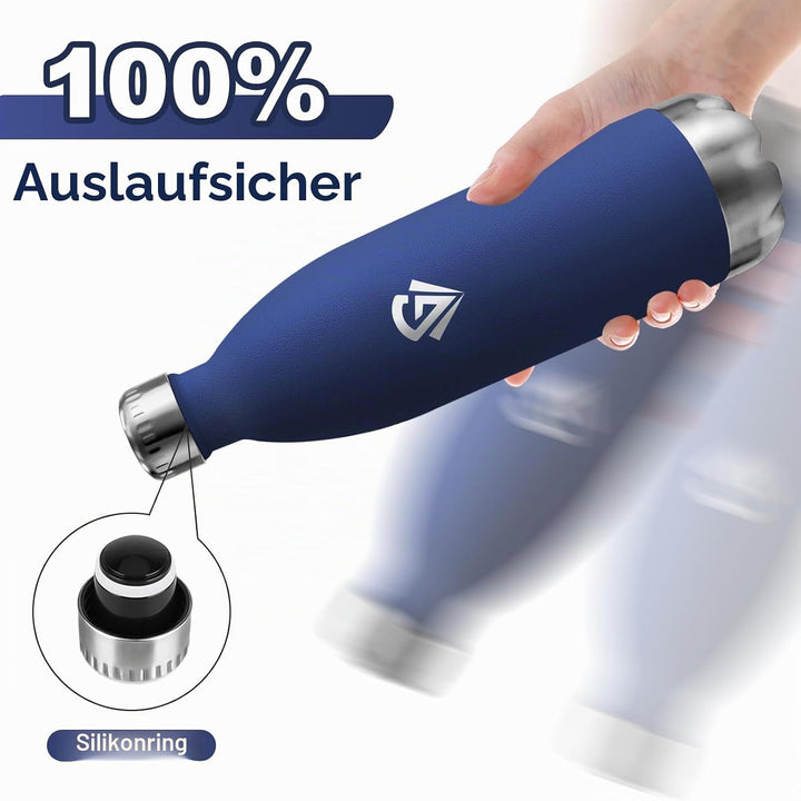 Trinkflasche Edelstahl 1L, BPA-Frei Isolierflasche, Thermosflasche Vakuum Doppelwandig, Trinkflasche