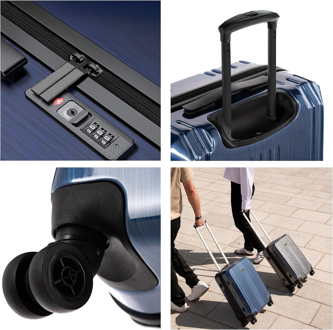 FERGÉ Polycarbonat 5-teilig Koffer Set 77cm, 67cm, Handgepäck Koffer mit Reisetasche Kombi, sehr rob