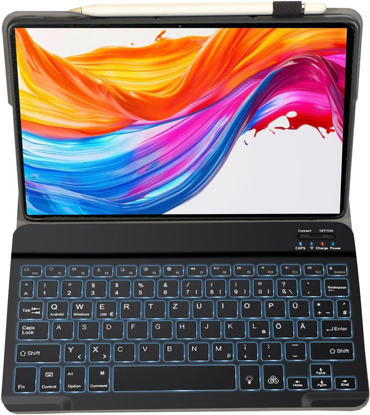 Tastatur Hülle für Samsung Galaxy Tab A7 10,4" Hülle mit Tastatur 7 Farben Beleuchtung Magnetische A