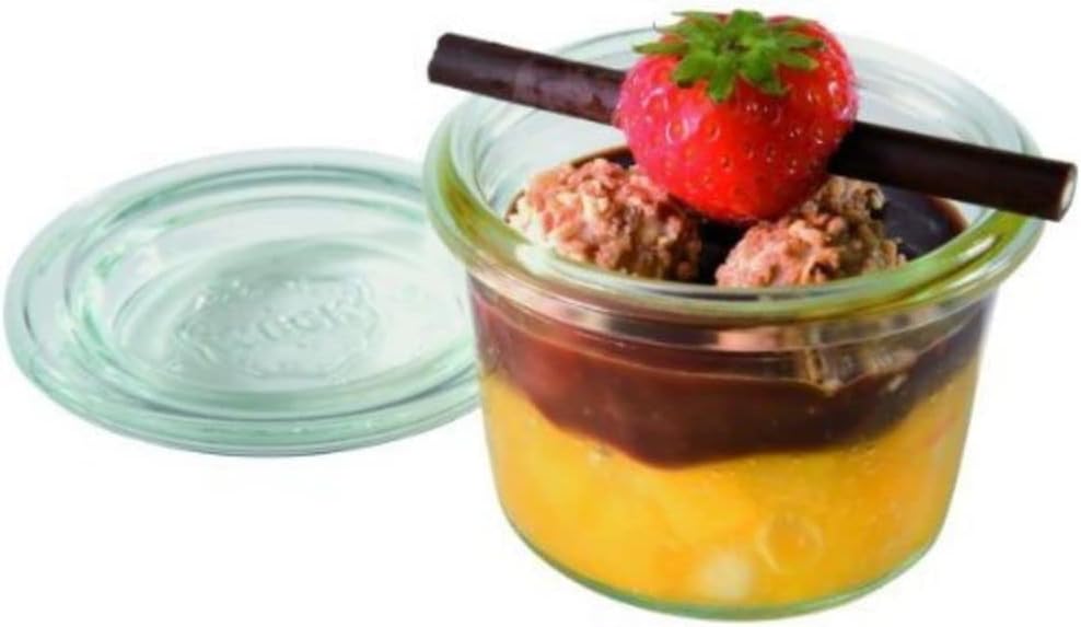 APS 12 Original WECK Gläser 80 ml mit Deckel, Ø 6 cm, H: 5,5 cm, Mini-Sturzform mit Glasdeckel, Einm