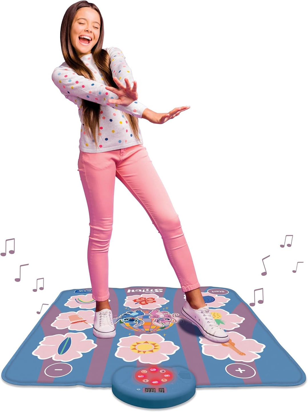 Lexibook, Disney Stitch, elektronischer Tanzteppich Stitch, Bluetooth und beleuchtet mit 6 Spielmodi
