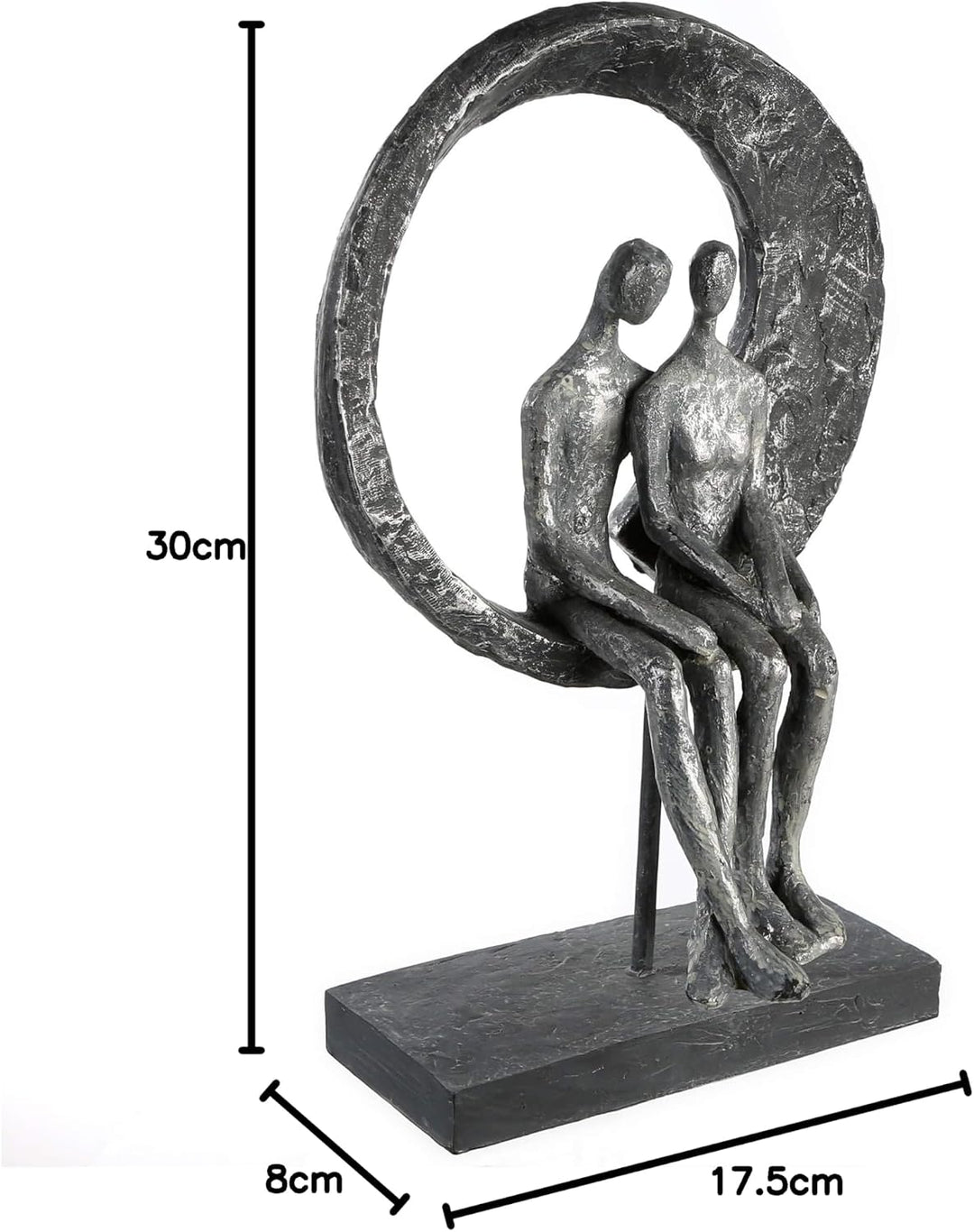 Casablanca Deko Skulptur - aus Poly silberfarben -Zertifikat Spruchanhänger H 30 cm Höhe 30 cm Grau,
