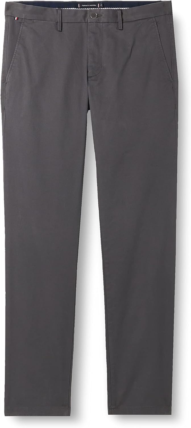 Tommy Hilfiger Herren Hose Core Bleecker 1985 Pima Cotton Chino 28W / 30L Grey (Dark Ash), 28W / 30L