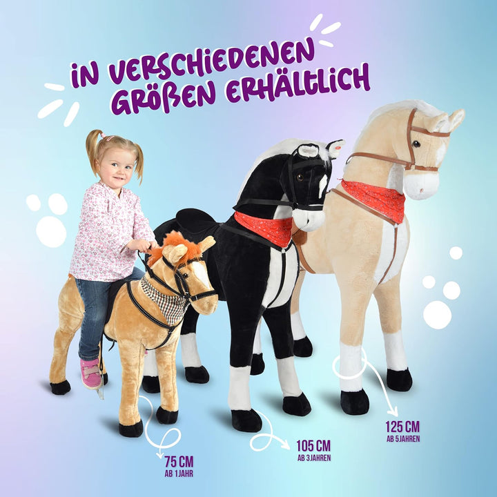 XXL Plüschpferd 105cm - Elsa, das riesige Reitpferd für Kinder, tolles Stehpferd zum Draufsitzen ink
