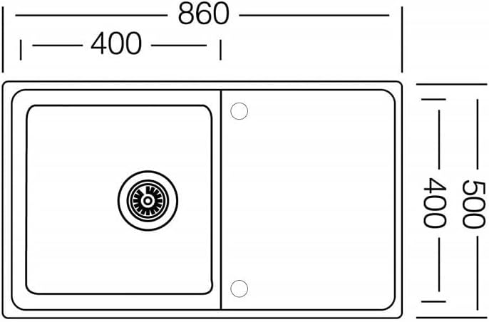 Respekta Chicago Edelstahl Spülbecken / 1 Becken Einbauspüle in 86 x 50 cm/Edelstahlspüle geeignet f