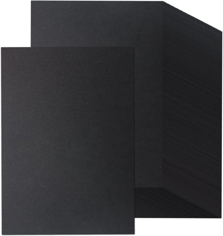 200 x Tonpapier Schwarz A4 120g, Schwarzes Bastelpapier zum Basteln & Malen & Drucken, Schwarz