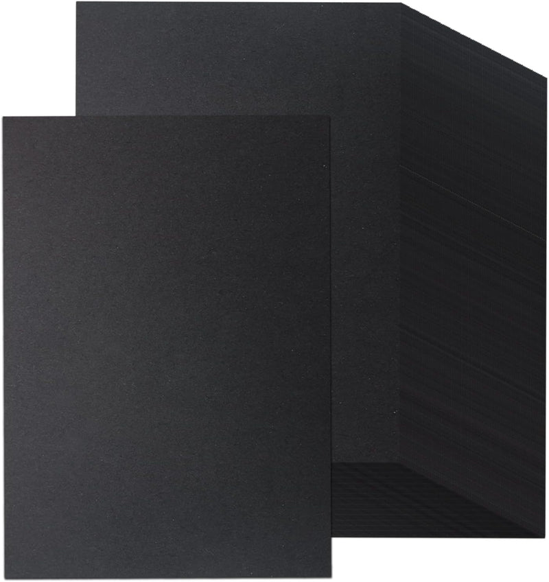 200 x Tonpapier Schwarz A4 120g, Schwarzes Bastelpapier zum Basteln & Malen & Drucken, Schwarz