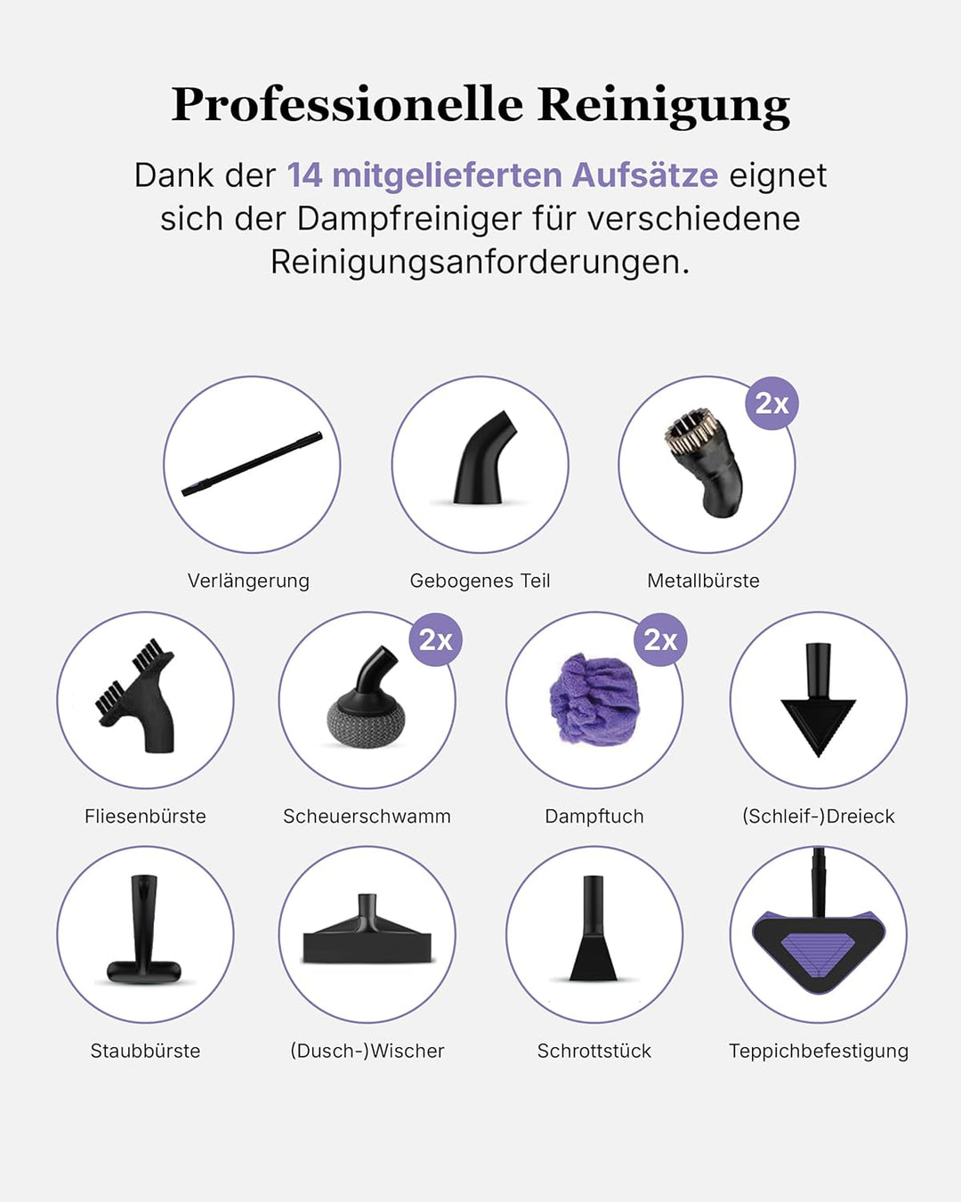 Motionflow Dampfreiniger für alles – 16-in-1 Hochdruck Steam Cleaner für Polstermöbel, Teppiche, Bad