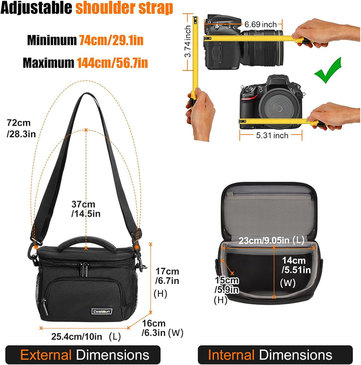 Cwatcun Kameratasche Spiegelreflex Kamera Tasche, wasserdichte Fototasche für Spiegelreflexkameras f