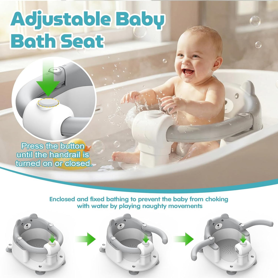 Highbird Badewannensitz Baby ab 6 Monate, Rutschfester Badesitz mit 4 Starken Saugnäpfen und Weichem