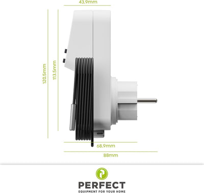 Perfect Steckdosen-Thermostat - Klimaregelung - 5-30°C - 3500W - 230V/16A - für Heiz- und Kühlgeräte