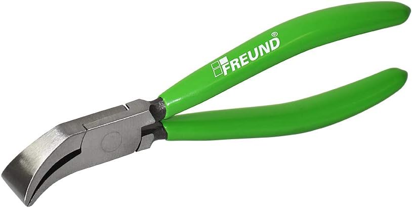 FREUND 01090022 Mini-Falzzange gebogen 45°, Maul 22mm, tauchisolierte Griffe