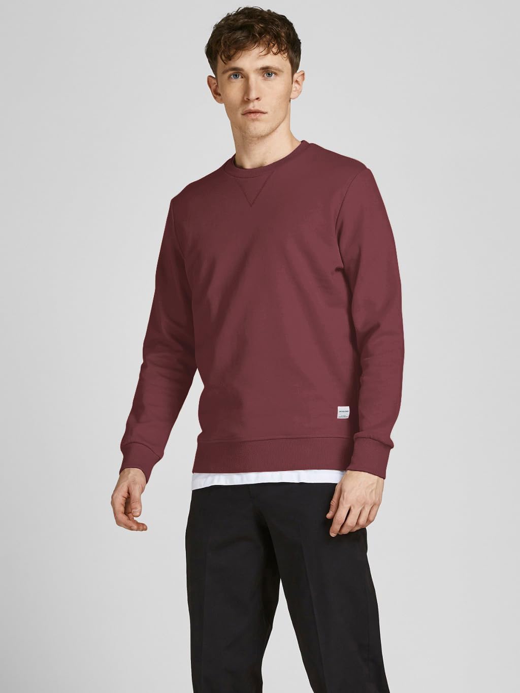 JACK & JONES Herren Jjebasic Sweat Crew Neck Noos Sweatshirt S Rot (Port Royale/Reg), S Rot (Port Ro