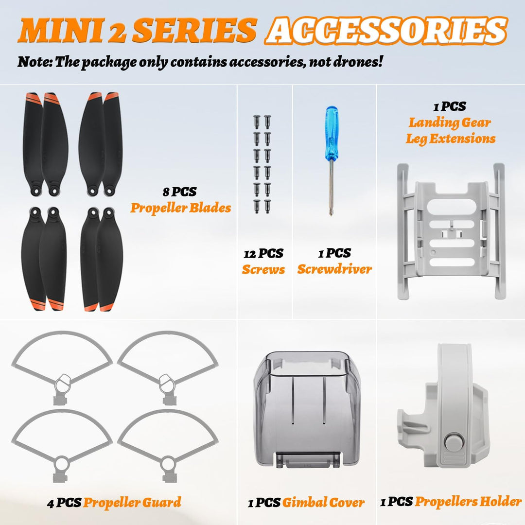 Drohnen Zubehör für DJI Mini 4K/2/SE/2 SE, 8 Propeller für DJI Mini 4K/2/SE/2 SE, 4 Propeller Schutz