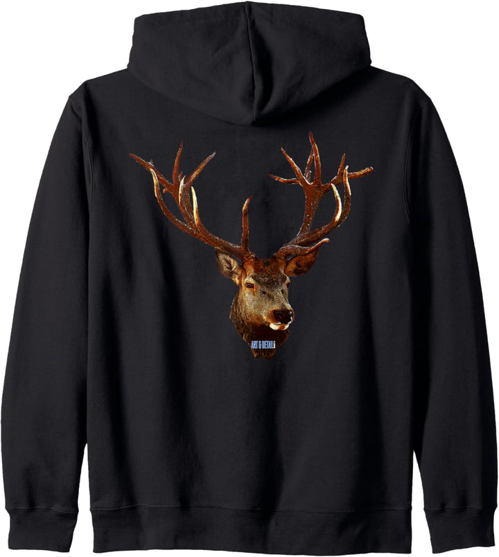 Hirsch Jäger Geschenk Jagd Tracht Revier Hemd Wiesn Kapuzenjacke