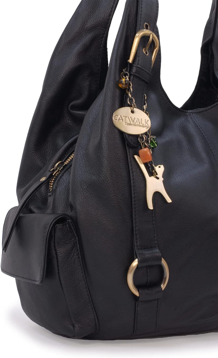 Catwalk Collection Handbags - Leder - Umhängetasche/Schultertasche - ALEX Schwarz, Schwarz