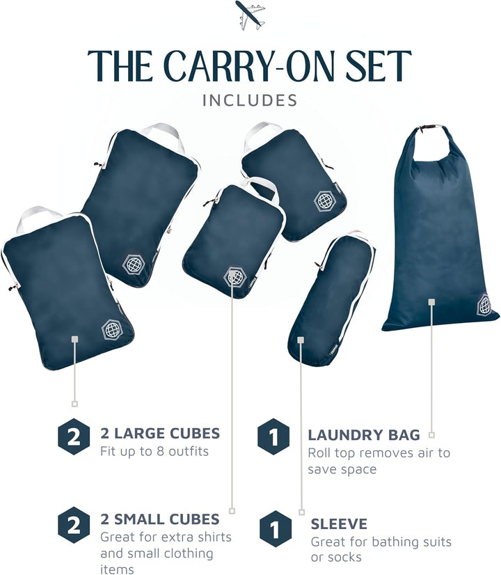 TRIPPED Travel Gear Reise-Kompressions-Packwürfel, Koffer- und Rucksack-Organizer für Kleidung, Mari