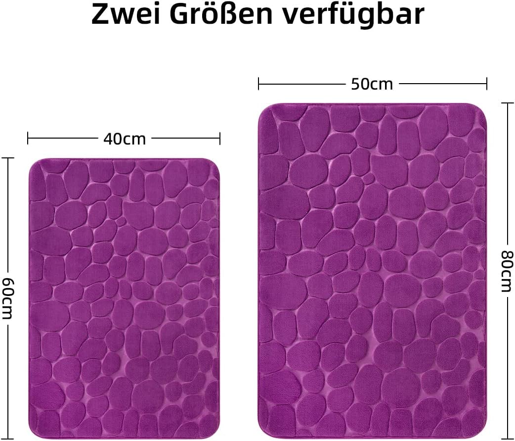 chakme Badematte Memoryschaum Badteppich Saugfähige Badvorleger Badezimmerteppich Duschmatte Deko Fu