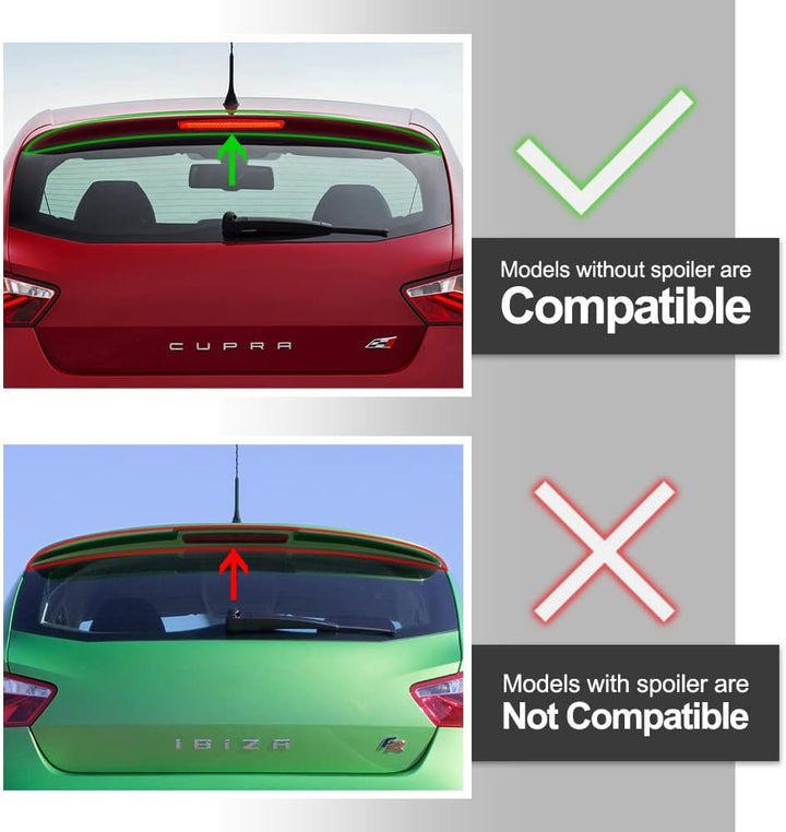 Rote Linse rote LED 3 dritte bremsleuchte fur Seat Ibiza 6J 6P Leon MK2 hinteres mittleres hoch mont