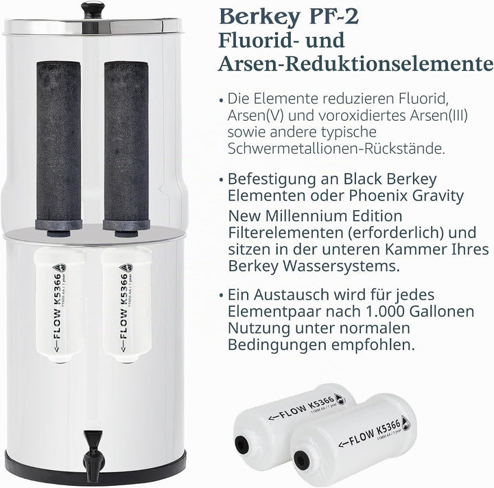 Berkey PF-2 Fluoride/Arsenic Filter (Set of 2) - Fits Black Berkey Purifiers Only, Garden, Haus, Gar