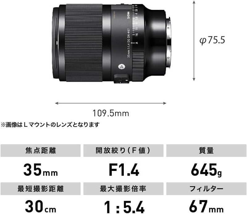 Sigma 35mm F1,4 DG DN Art für Sony-E Objektivbajonett Single, Single
