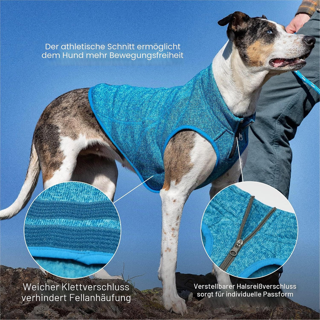 Kurgo Core Hunde-Pullover, Leichtes Fleece, Mit 2-Wege-Reissverschluss, Mit Hundegeschirr kompatibel