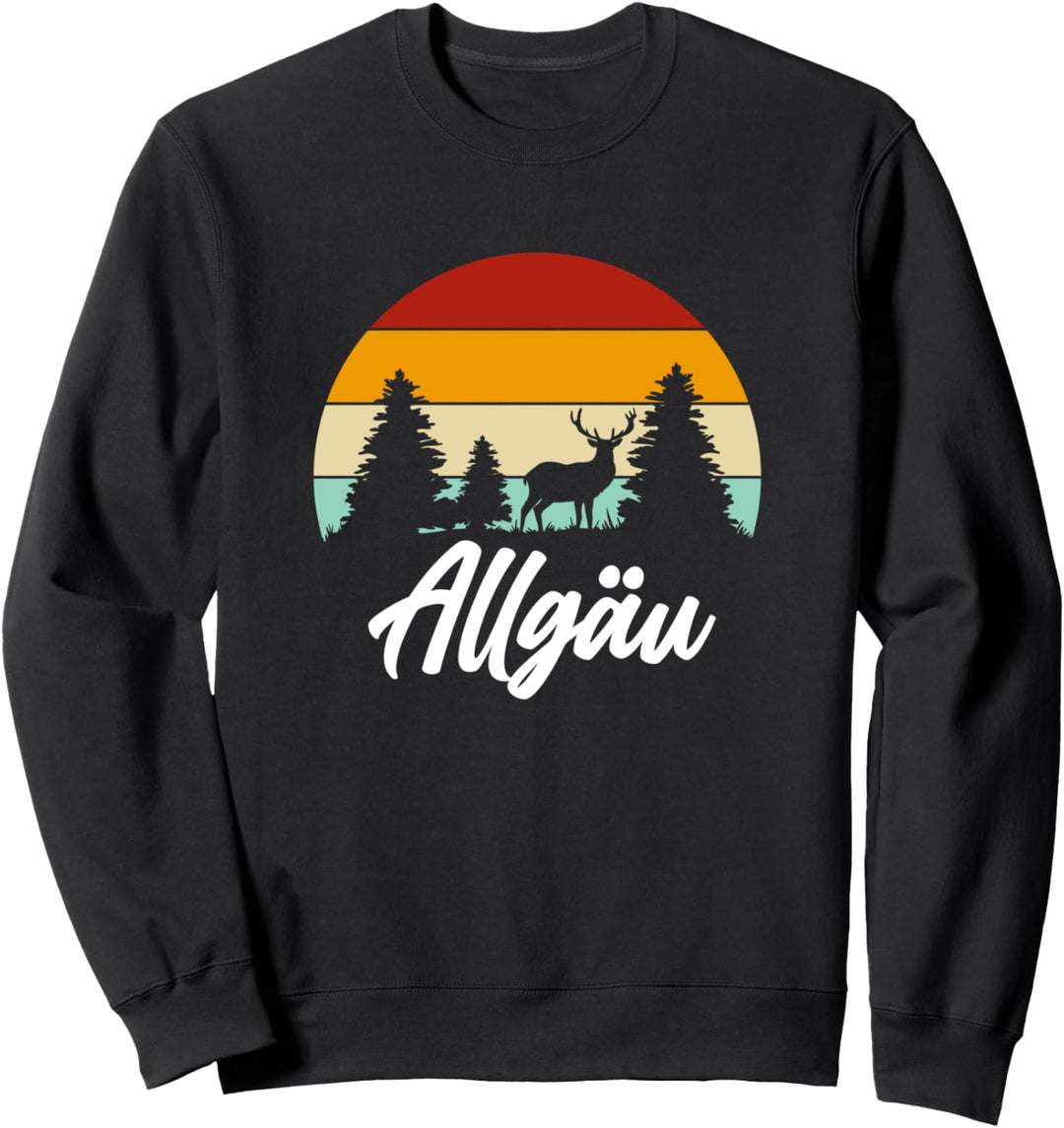 Retro Allgäu Berge Wandern Urlauber Gebirge Wald Trekking Sweatshirt