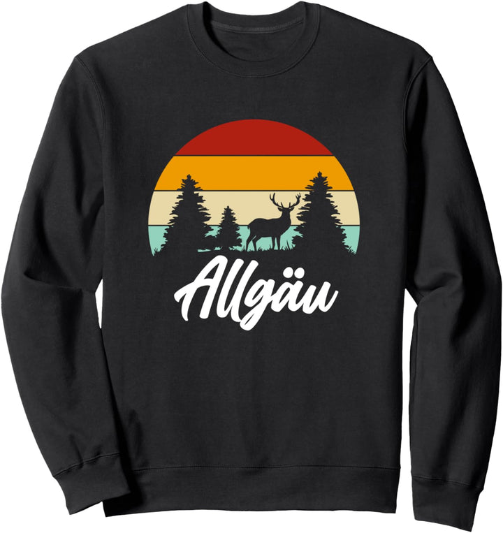 Retro Allgäu Berge Wandern Urlauber Gebirge Wald Trekking Sweatshirt