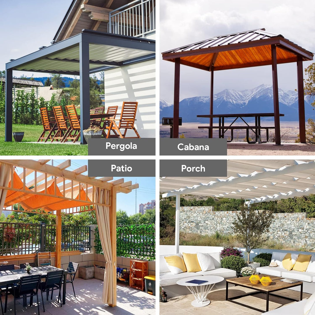 Tgkoddo Outdoor Vorhang Wetterfest, Outdoor Vorhänge Wasserdicht mit Ösen Oben und Unten, Sichtschut